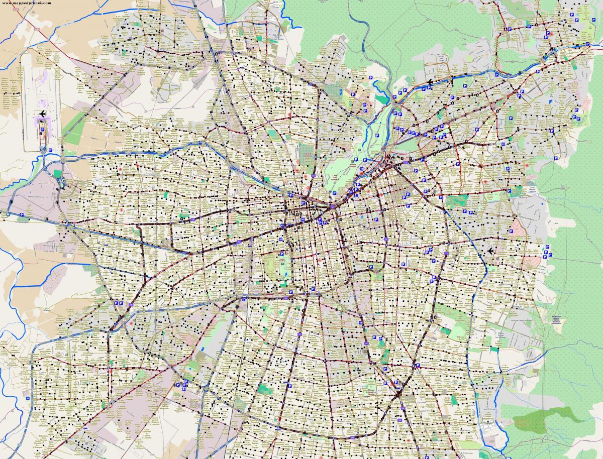 мапа на градот сантијаго Чиле
