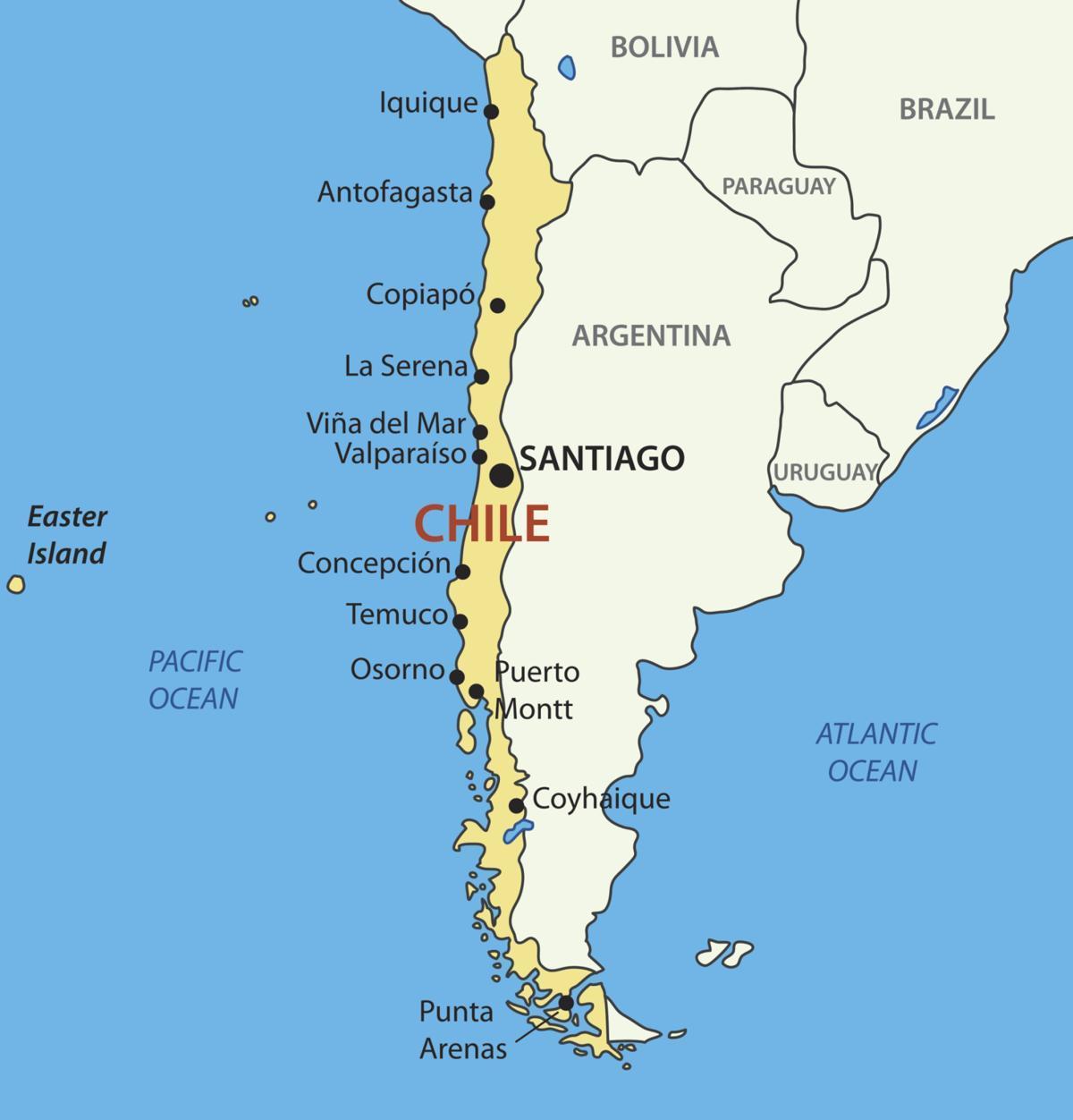 Карта на Чиле земја