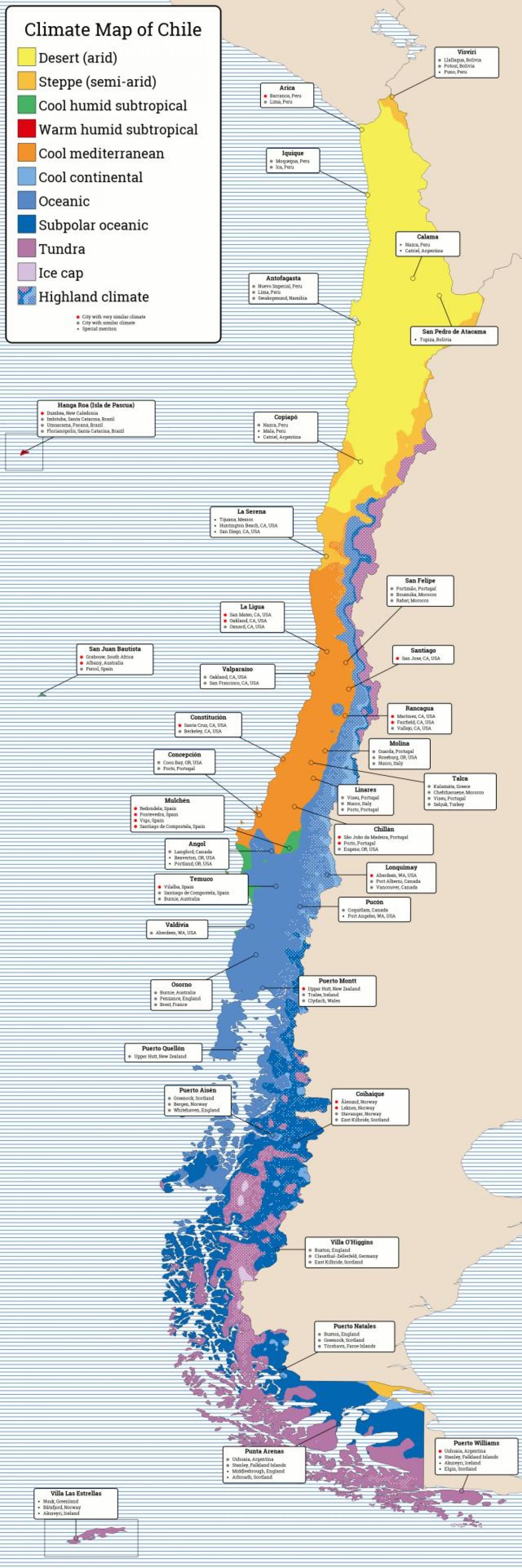 Карта на Чиле клима