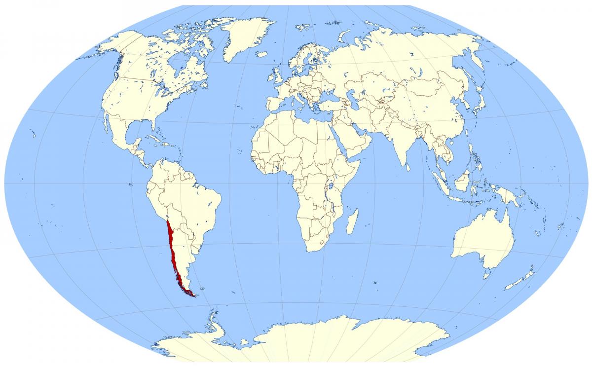 мапата на светот покажува Чиле