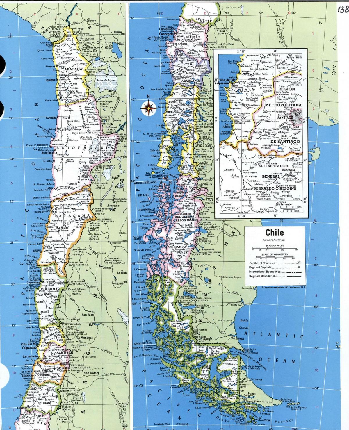 Карта на детални Чиле