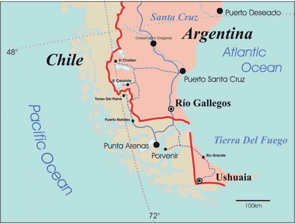 Карта на Чиле патагонија