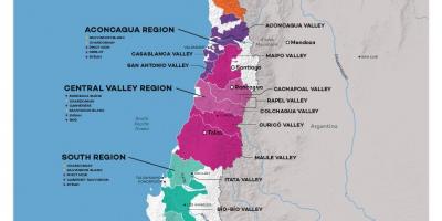 Чиле вино земјата мапа