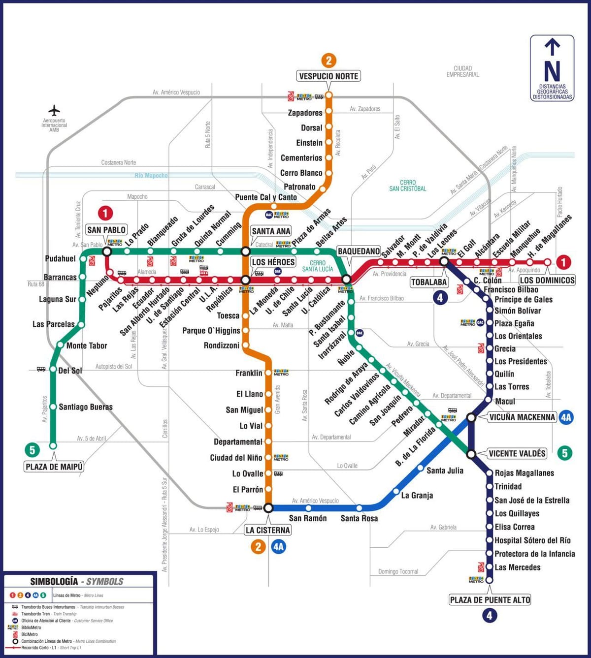 Карта на Чиле метрото
