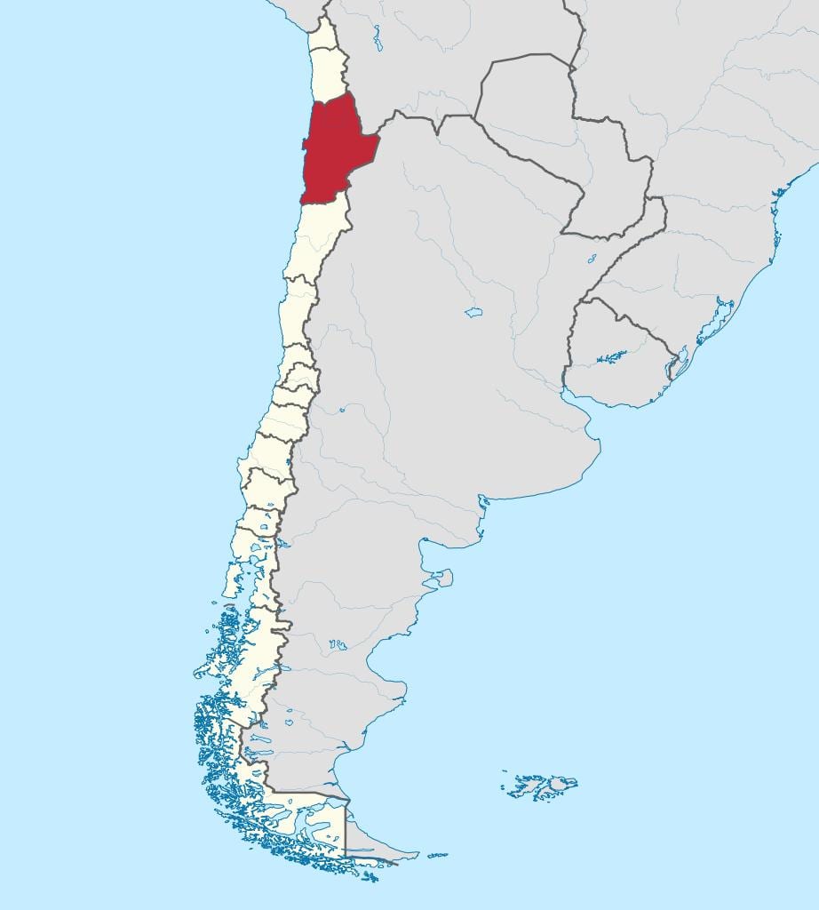 Карта на Чиле antofagasta