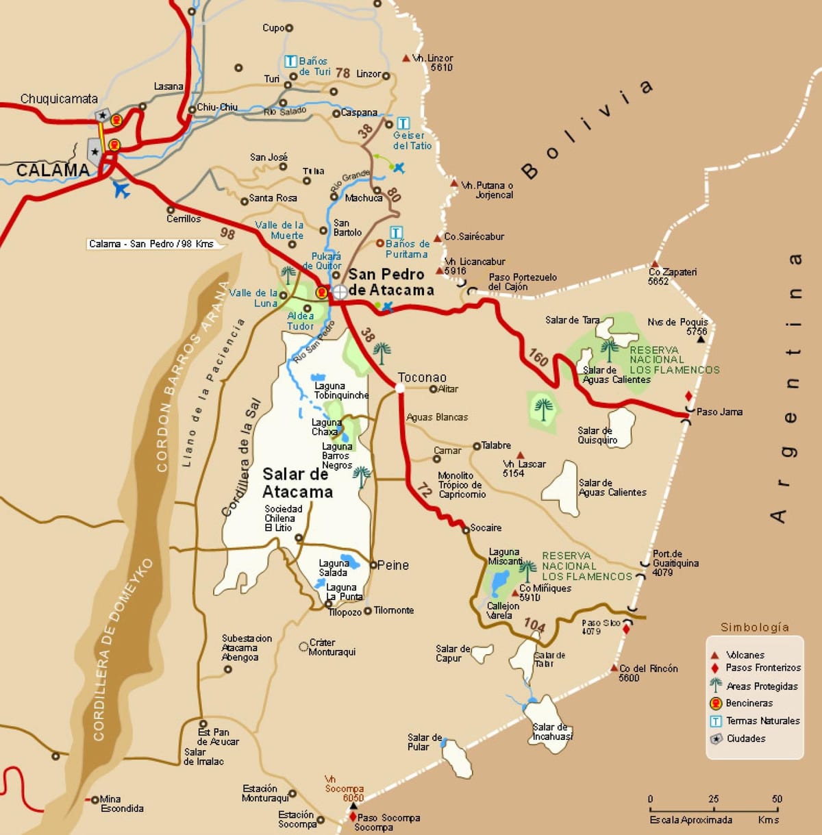 Карта на atacama Чиле