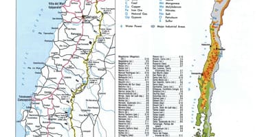 Карта на Чиле природни ресурси 