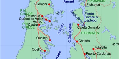 Карта на chiloe Чиле